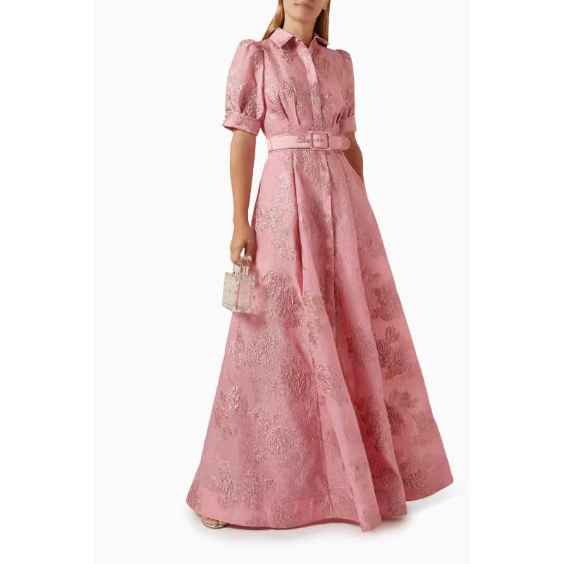 Dam Elegant A-linje Klänning för Fest och Sällskapsliv – Modern Lång Skjortklänning