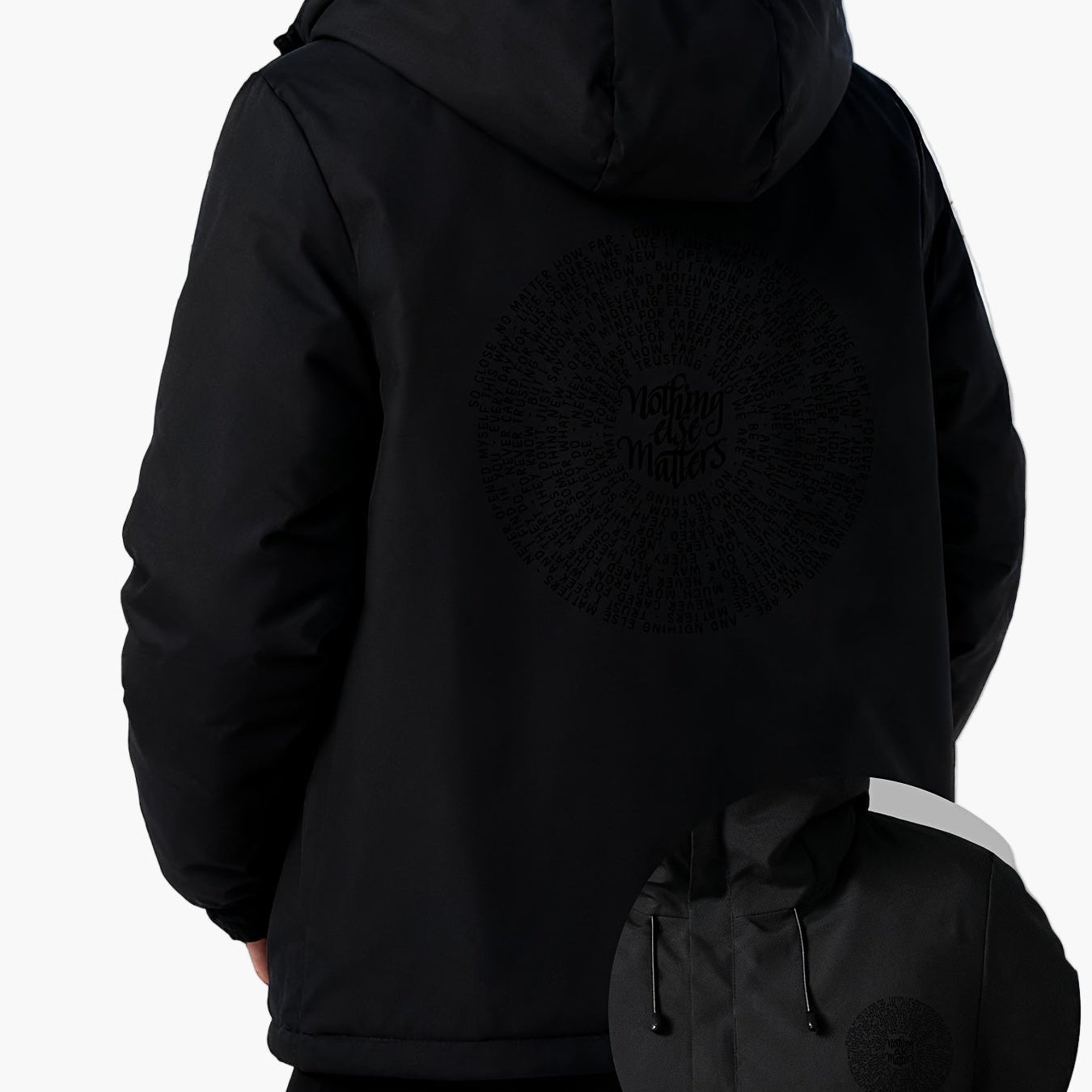 Damjacka med grafiskt tryck och huva – Casual vinterstil