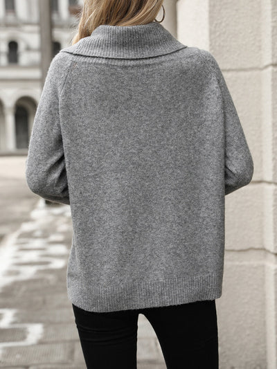 Women’s Convertible Knit Sweater - Cowl Neck & Off-Shoulder