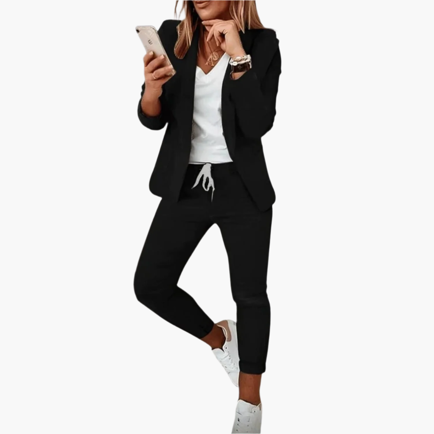 Damers Blazer & Byxset – Trendig Business Casual Outfit för Arbete och Vardag