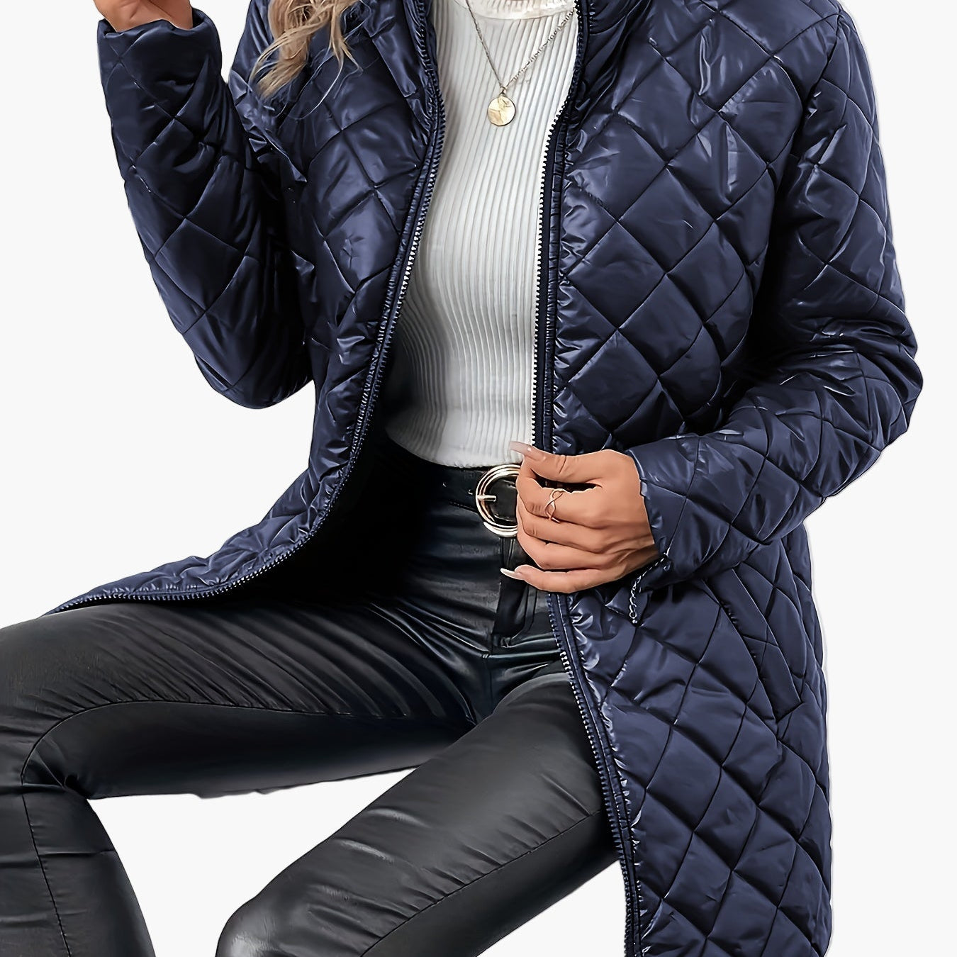 Dam quiltad vardagsjacka med elegant design – perfekt för höst och vinter