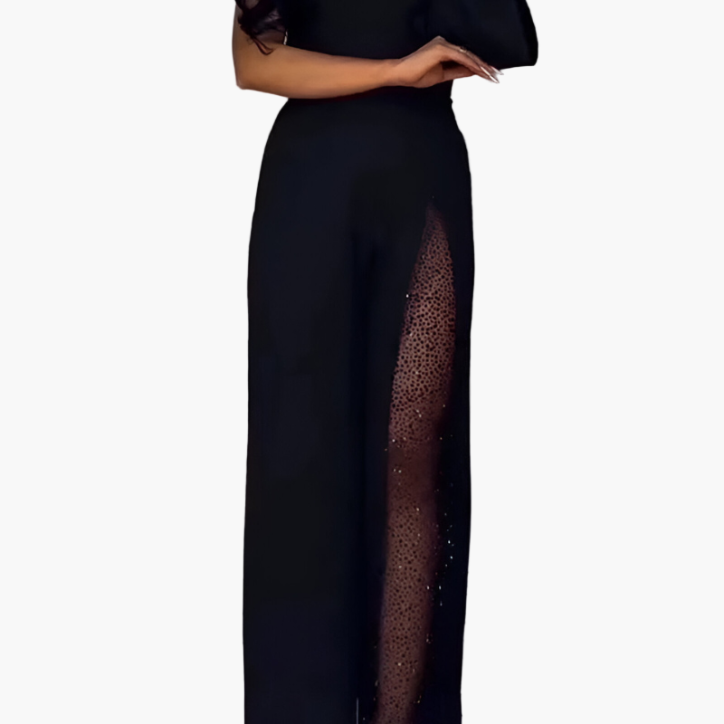 Dam Jumpsuit med Vida Ben och Enaxlad Design för Fest och Kväll