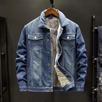 Men's Fleece Denim Jacket | Stylish