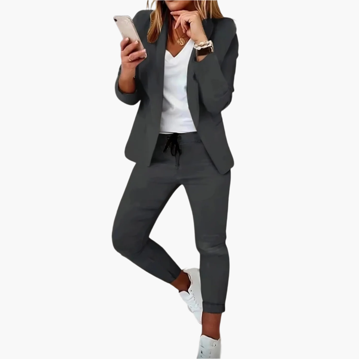Damers Blazer & Byxset – Trendig Business Casual Outfit för Arbete och Vardag