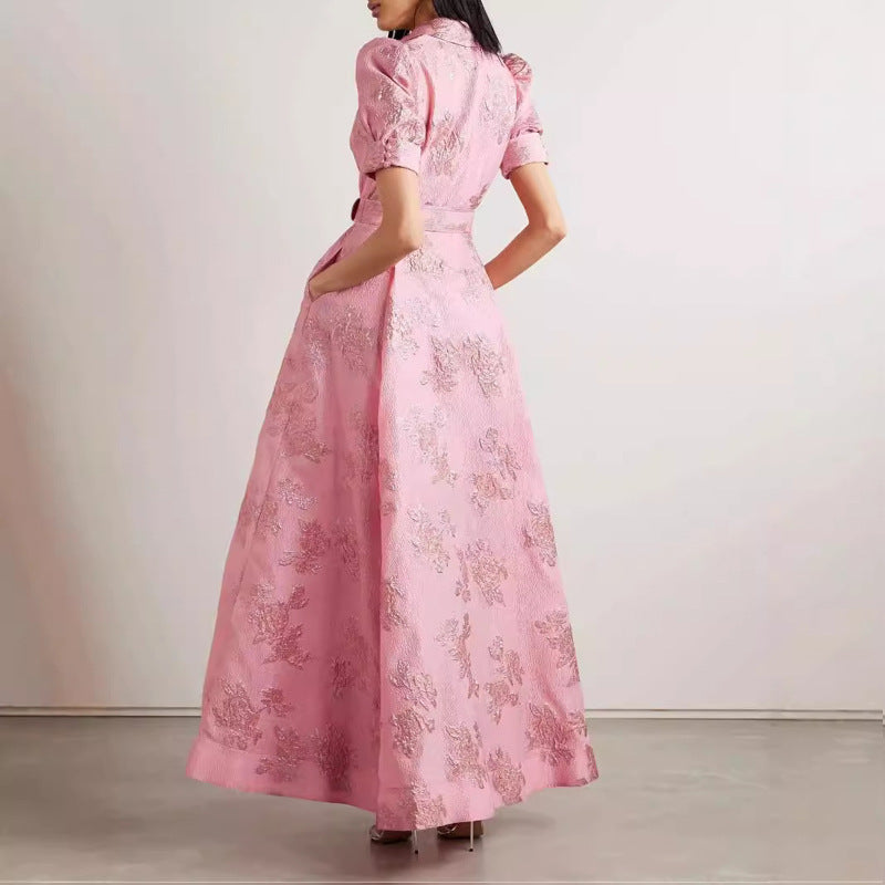 Dam Elegant A-linje Klänning för Fest och Sällskapsliv – Modern Lång Skjortklänning