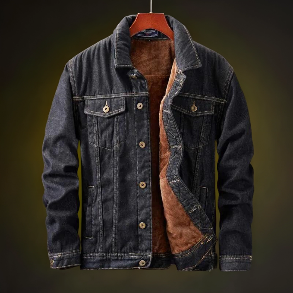 Men's Fleece Denim Jacket | Stylish