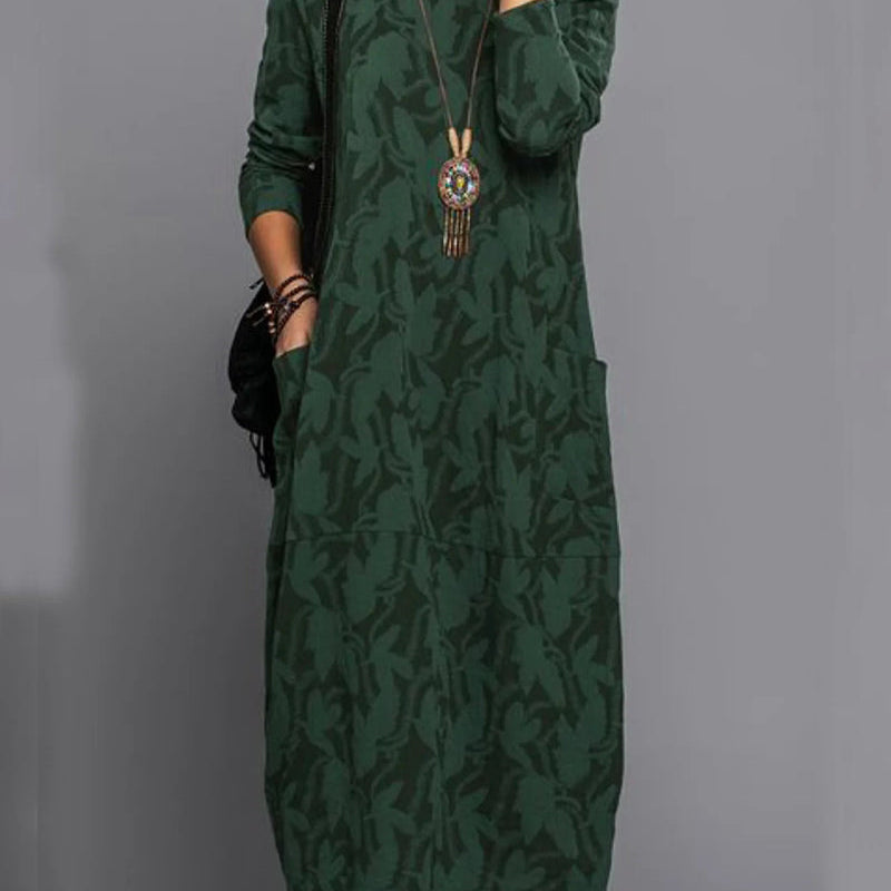 Sara – Långärmad tröja med fickor och tryck