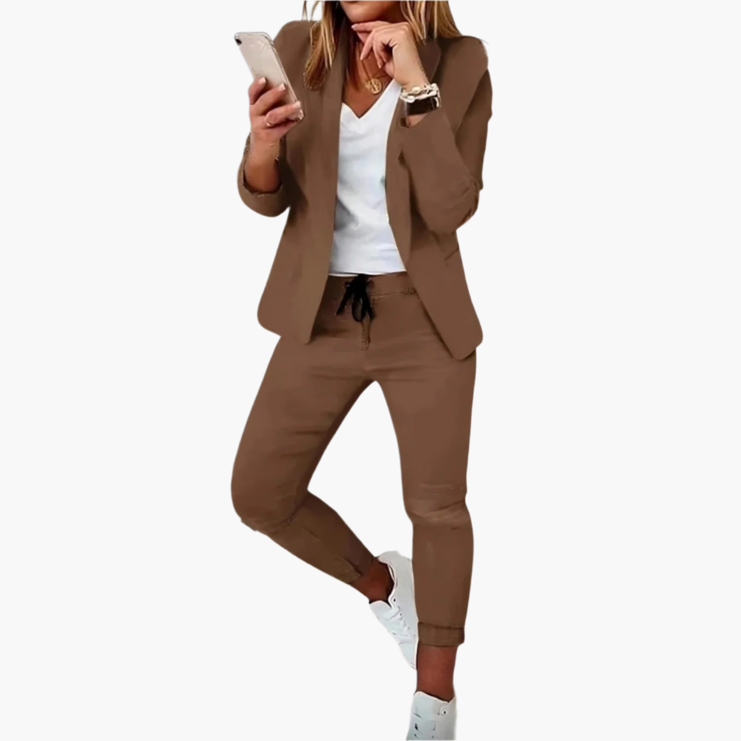 Damers Blazer & Byxset – Trendig Business Casual Outfit för Arbete och Vardag