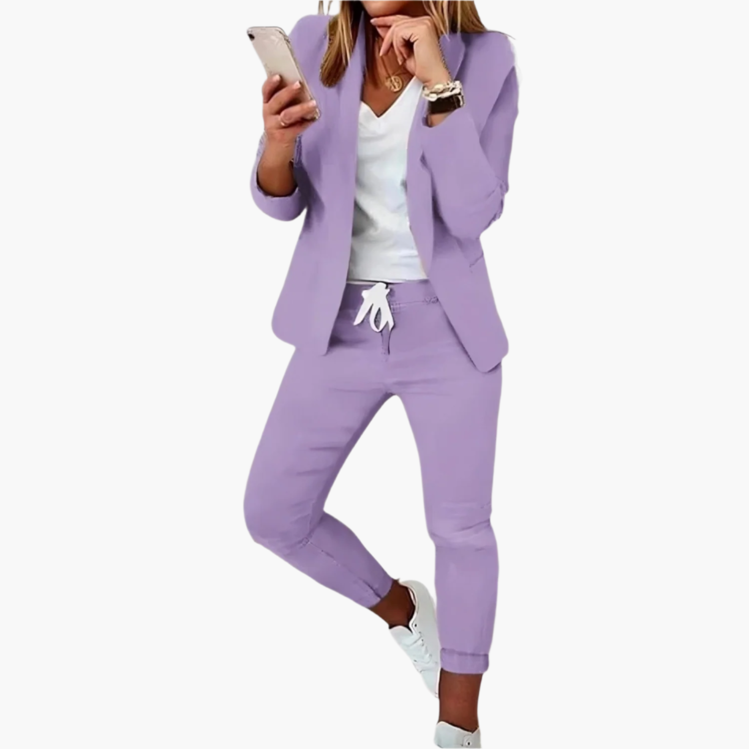 Damers Blazer & Byxset – Trendig Business Casual Outfit för Arbete och Vardag