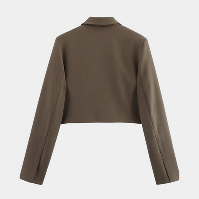 Women’s Cropped Blazer Jacket - Tailored Long Sleeve Open Front