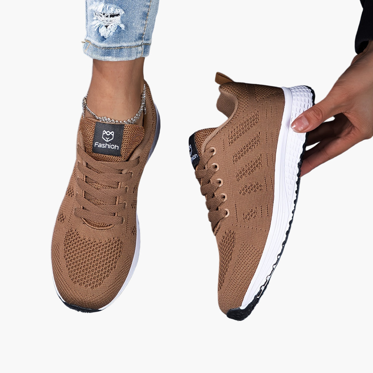 Dam Sneakers Sportstil Lättvikts Komfortskor för Träning och Vardag