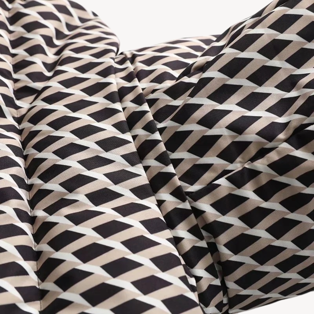 Dam Pufferjacka med Bälte och Huva för Vinter – Vattenavvisande och Figursydd