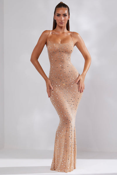 Satin Gown with Soft Scoop Neckline