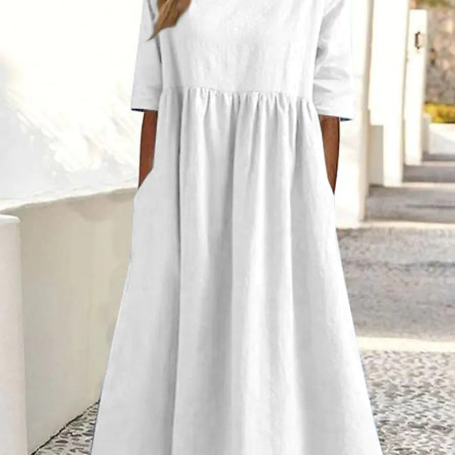 Damklänning med fickor – Lös, ledig stil för vardag och semester