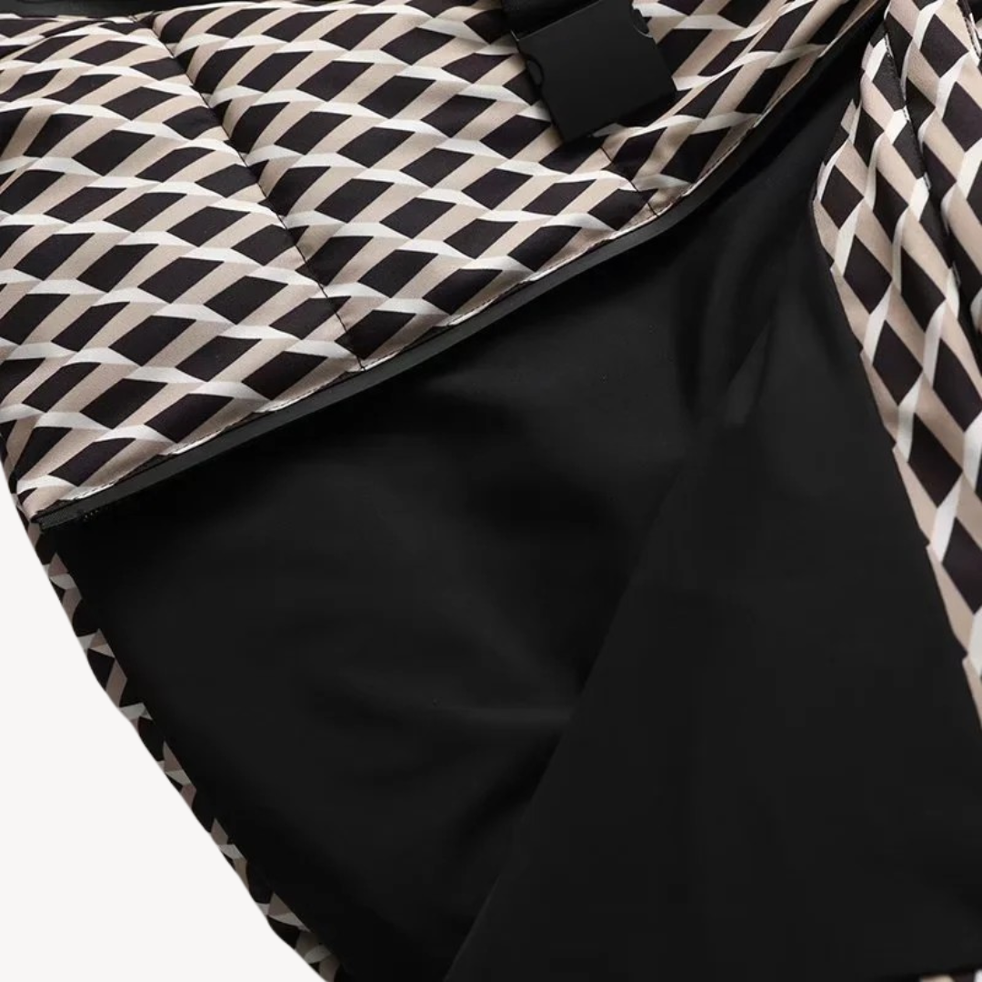 Dam Pufferjacka med Bälte och Huva för Vinter – Vattenavvisande och Figursydd