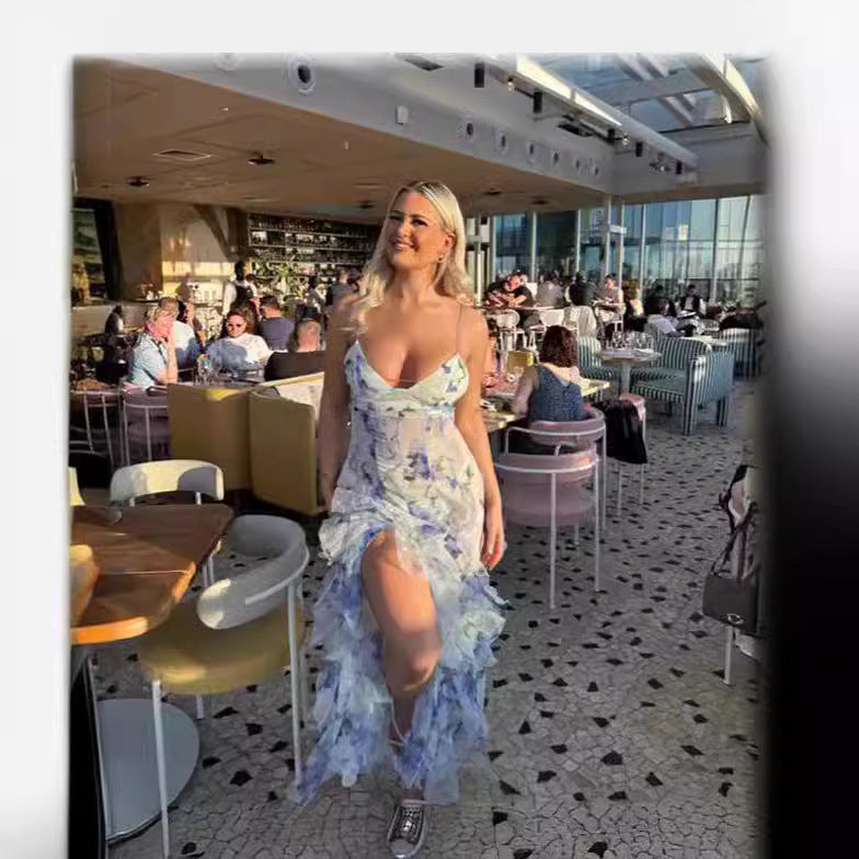 Charlotte – Klänning i 3D-effekt med lång kjol