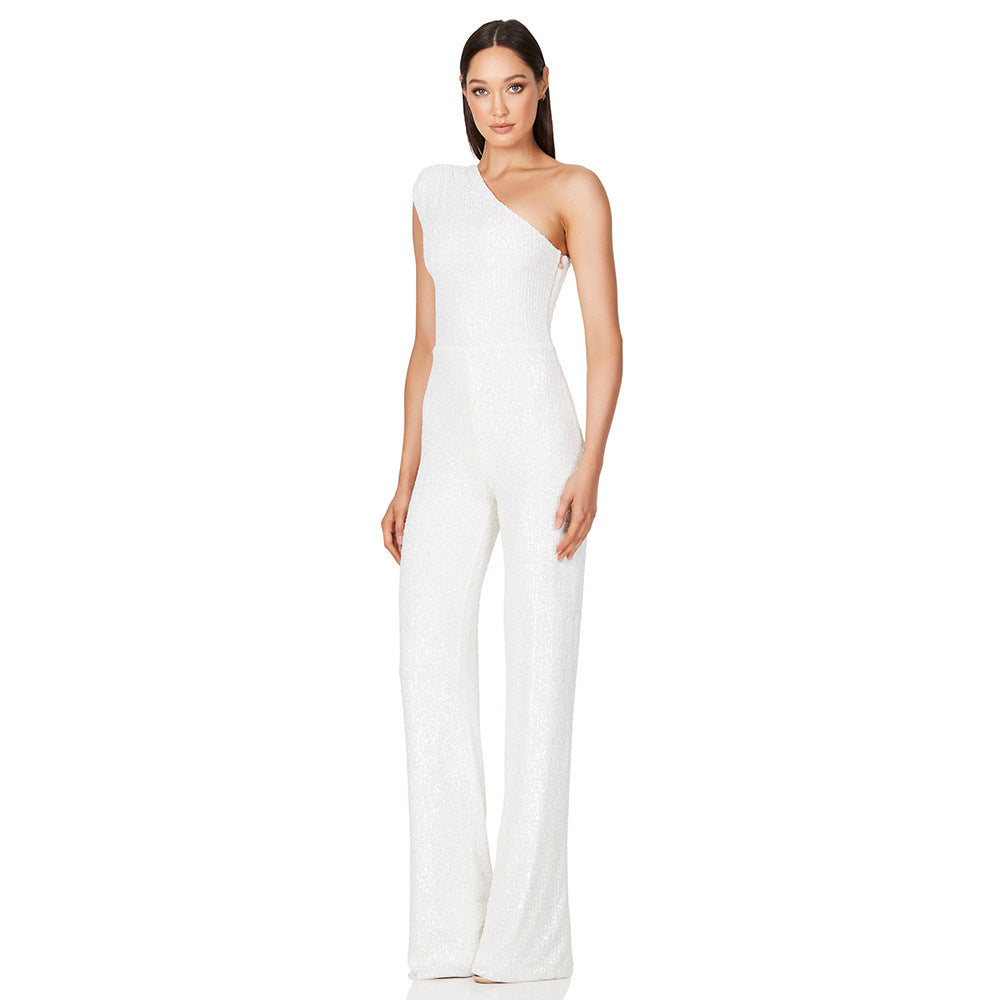 Sue – Ärmellös Enaxlad Paljett Jumpsuit