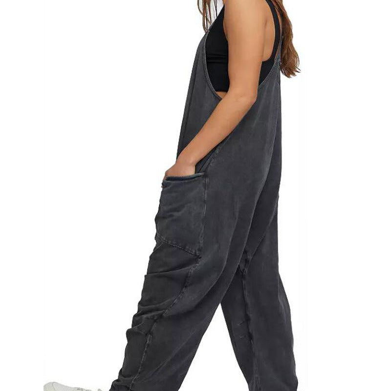 Anna – Jumpsuit med dragkedjefickor