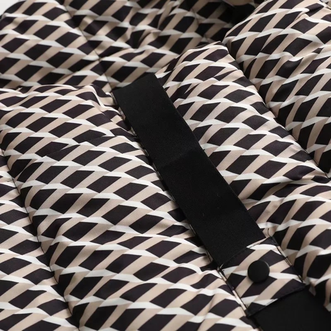 Dam Pufferjacka med Bälte och Huva för Vinter – Vattenavvisande och Figursydd