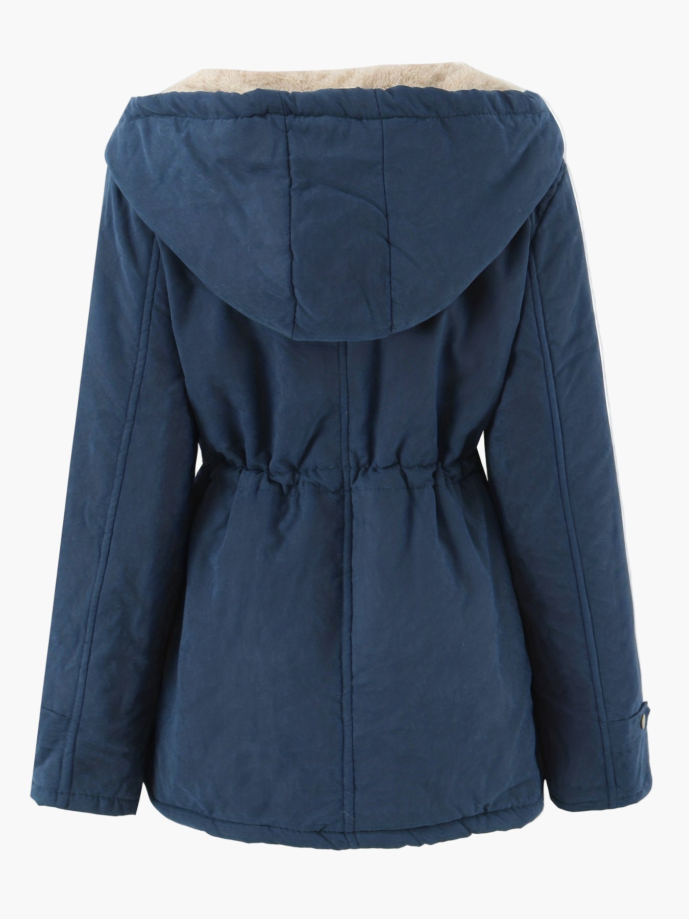 Dam Parkasjacka med Huva och Fuskpälsfoder – Varm och Trendig Vinterjacka för Vardagsbruk