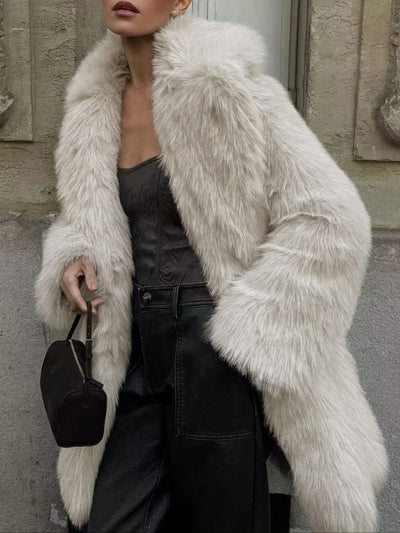 Women’s Longline Faux-Fur Coat