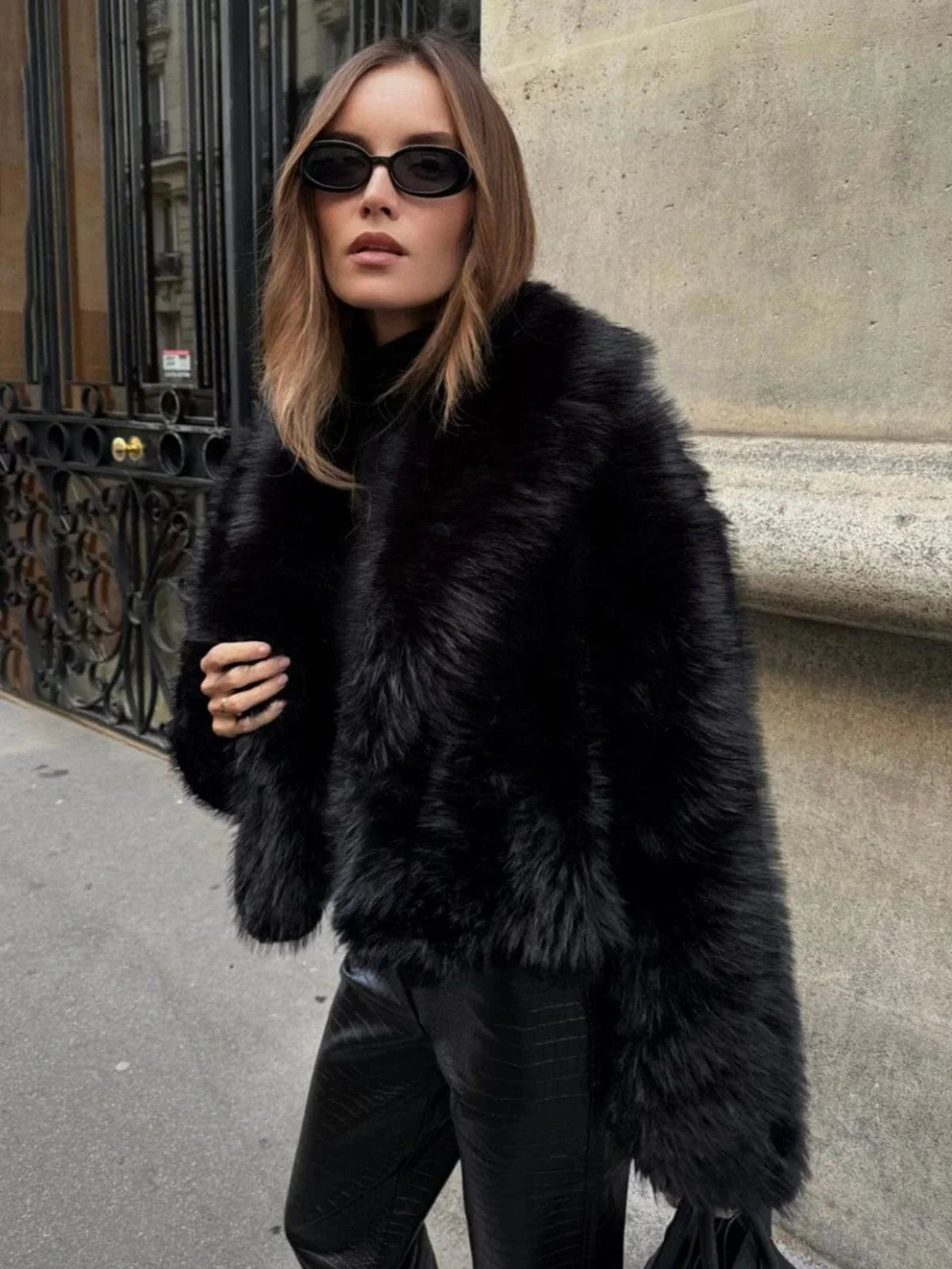 Women’s Oversized Faux‑Fur Jacket