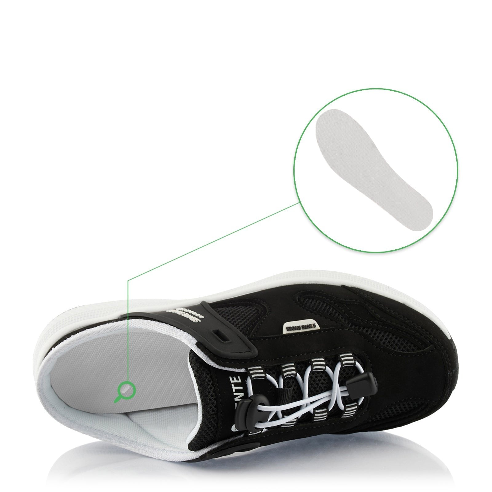 Alexander – Unisex lätta slip-on atletiska träskor med andningsbart nät och justerbar dragsko