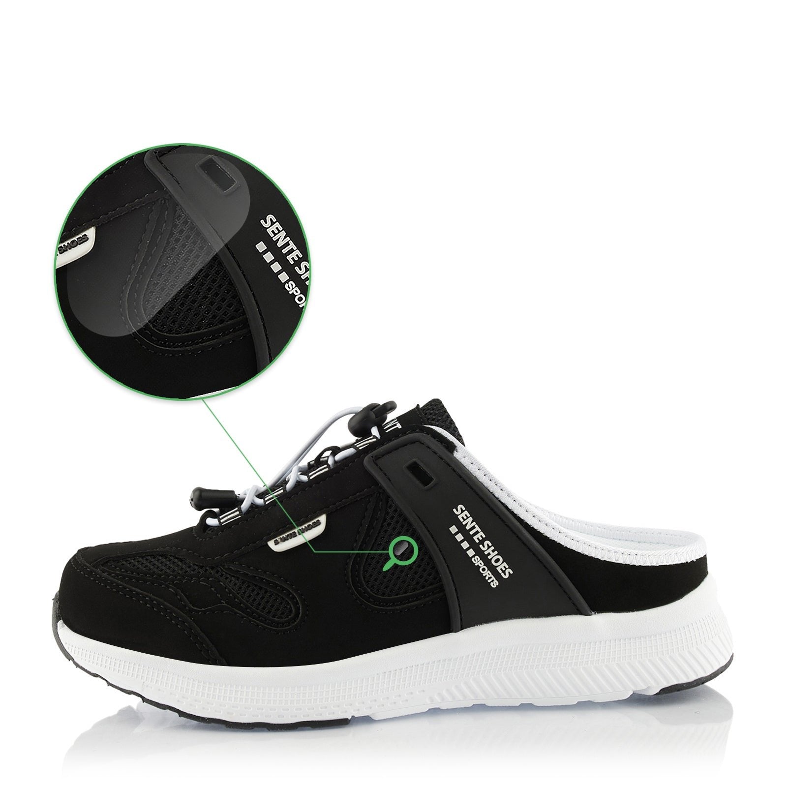 Alexander – Unisex lätta slip-on atletiska träskor med andningsbart nät och justerbar dragsko