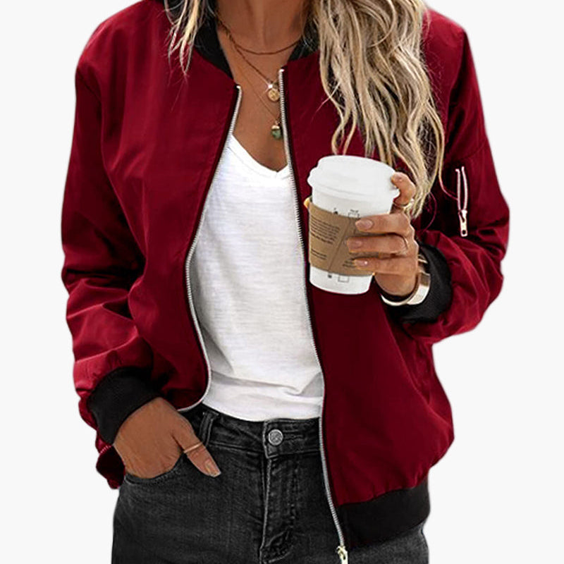 Dam Bomberjacka Trendig Vardag Elegant Stil