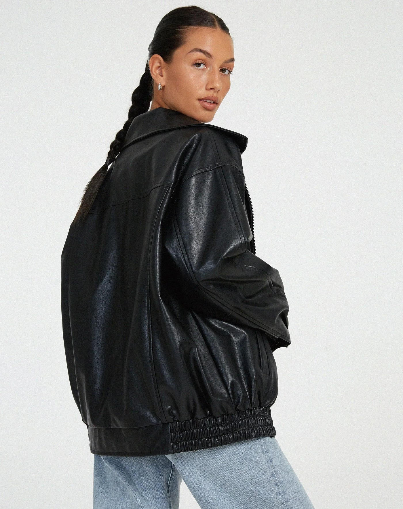 Women’s Oversized PU Jacket - Trendy Streetwear
