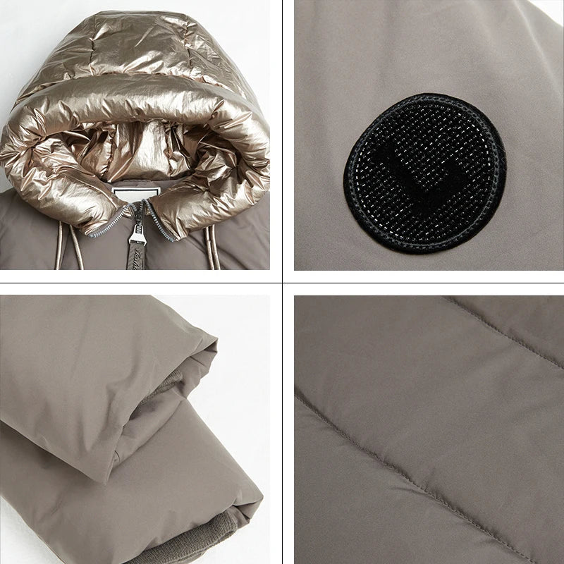 Dam Parkas Vinterjacka Lång, Modern Stil, Perfekt för Kallt Väder