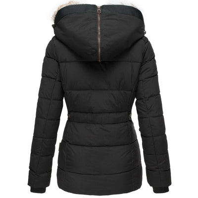 Women’s Hooded Puffer Jacket - Faux Fur Trim
