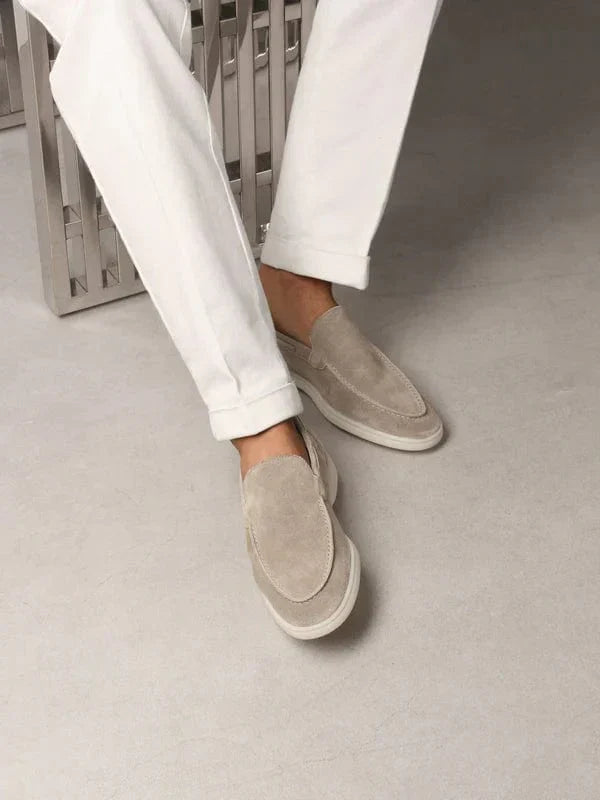 Harvey - Light Gray Suede Loafers