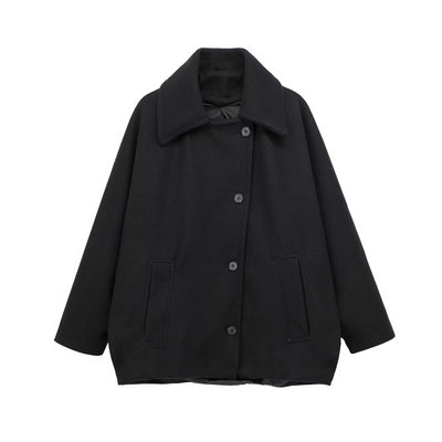Oversized Lapel Coat - Relaxed Silhouette