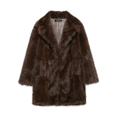 Women’s Longline Faux-Fur Coat