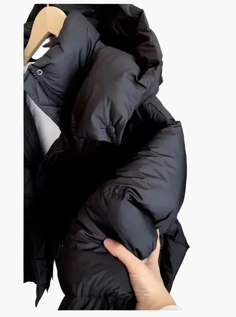 Dam Puffjacka med Huva – Varm och Trendig Vinterjacka för Vardag och Fritid