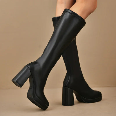 Beatrice | Winter Chic Overknee Boots with Chunky Heel