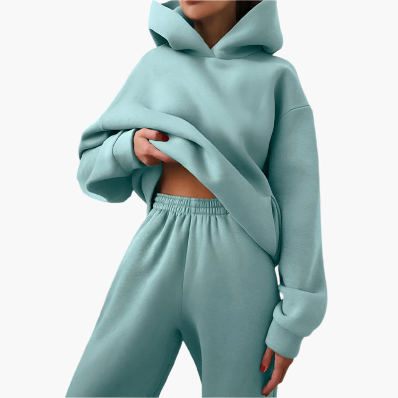 Damers Oversize Lounge Set – Hoodie och Joggingbyxor, Perfekt för Mys och Avslappning