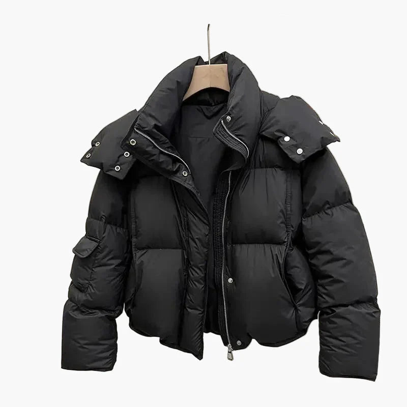 Dams Jacka Kort Vinterjacka Tjock Trendig Vardagsstil