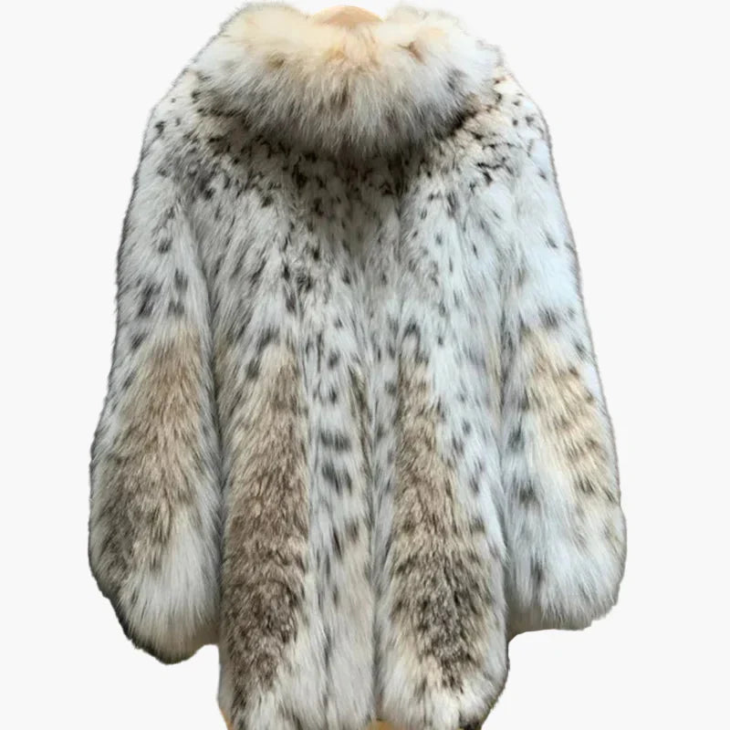 Dams Jacka i Trendig Pälslook – Elegant Vintermode för Kvinnor