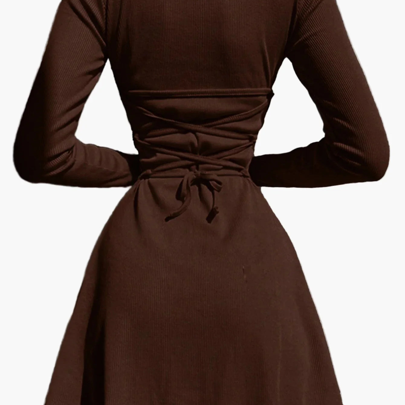 Kvinnors figurnära långärmad stilren miniklänning – Perfekt för vardag och fest