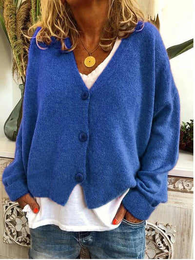 Relaxed Fit Button-Front Cardigan