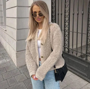 Women’s Button-Up Textured Cardigan | Casual Knitwear