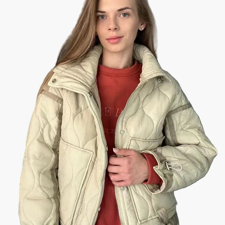 Dam Quiltad Vinterjacka – Trendig och Varm Jacka för Fritid och Stad