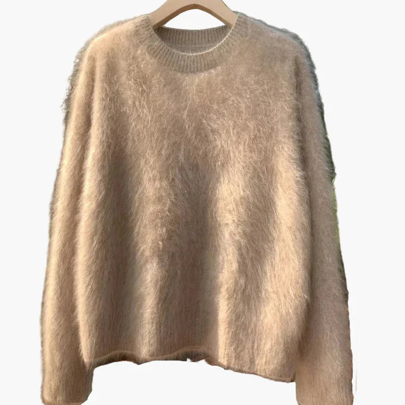 Damtröja Oversized Lös Stickad Tröja för Vardagsbruk och Mysiga Kvällar