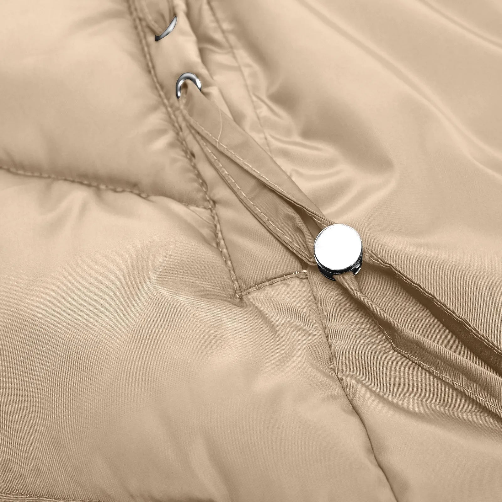 Dam Vinterjacka Lång Quiltad Med Huva och Dragkedja – Perfekt För Kallt Väder och Vardag