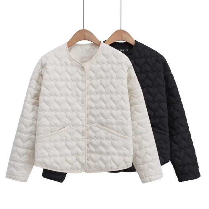 Jolina - Hjärtvadderad Jacka för Kvinnor med Fickor