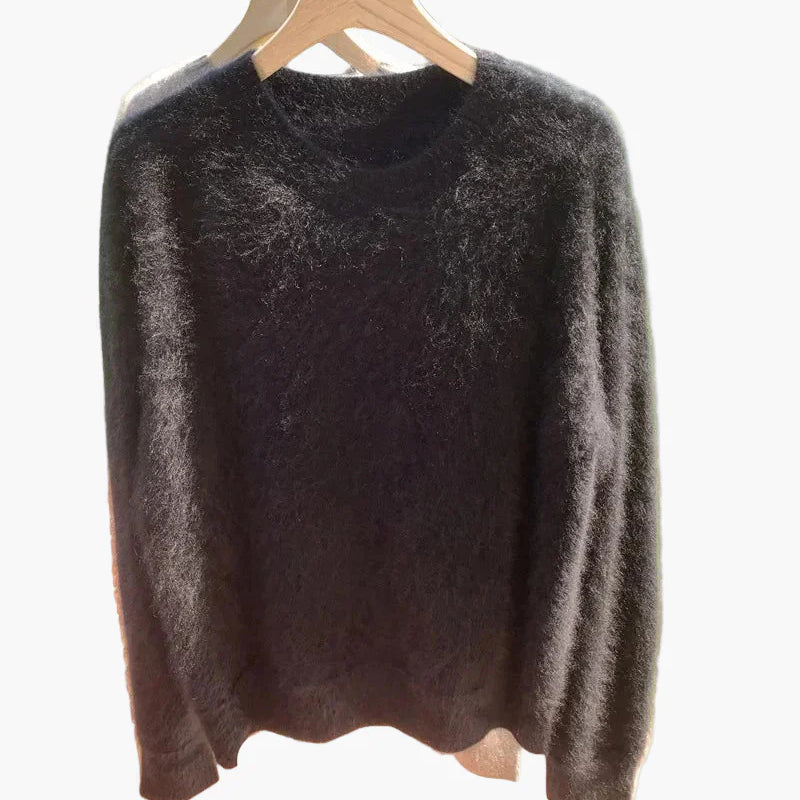 Damtröja Oversized Lös Stickad Tröja för Vardagsbruk och Mysiga Kvällar