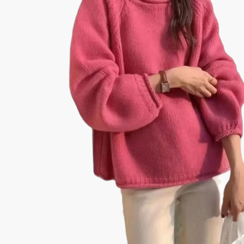 Damtröja Oversize Stickad Franskinspirerad Vardagsstil