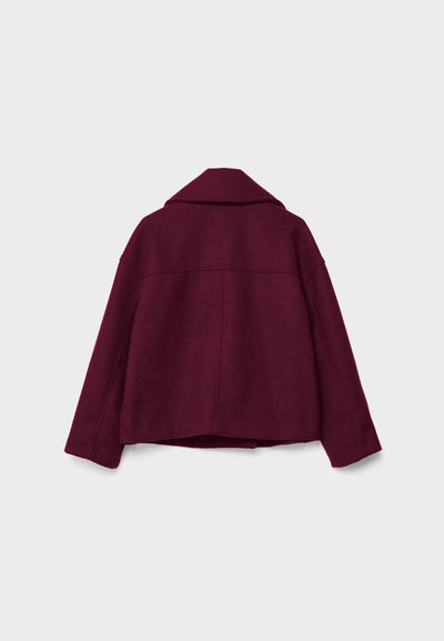 Women’s Cropped Double-Breasted Coat - Boxy Short Jacket